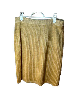 Franco Valeri vintage cream and gold, metallic pencil skirt medium